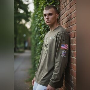 Nike Men's Olive Long Sleeve Vikings Tee